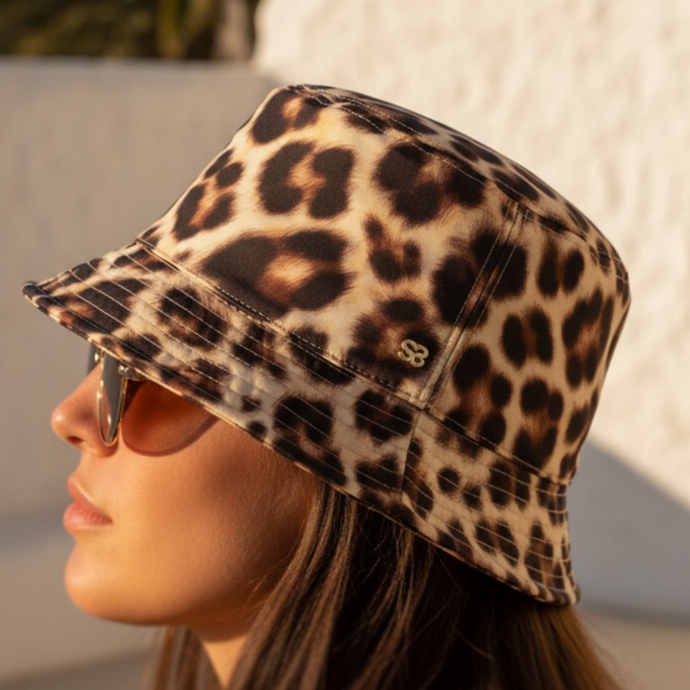 Sandro Animal Print Reversible Unisex Bucket Hat NWT